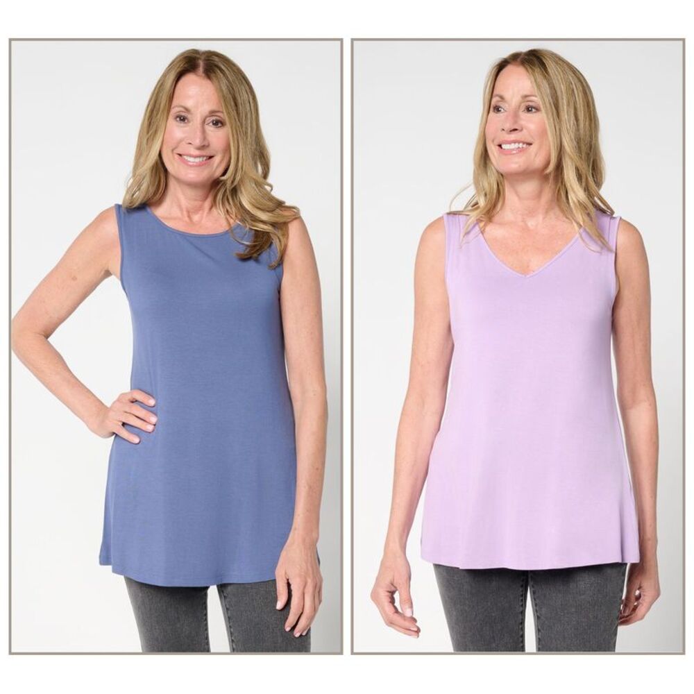 Adidas Women's Top Plus Sz 1X Crew V-Neck Tanks Multi-colored